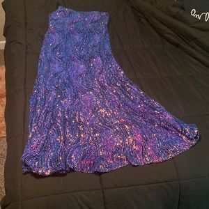 Purple iridescent one shoulder Morgan & Co ball gown size 15